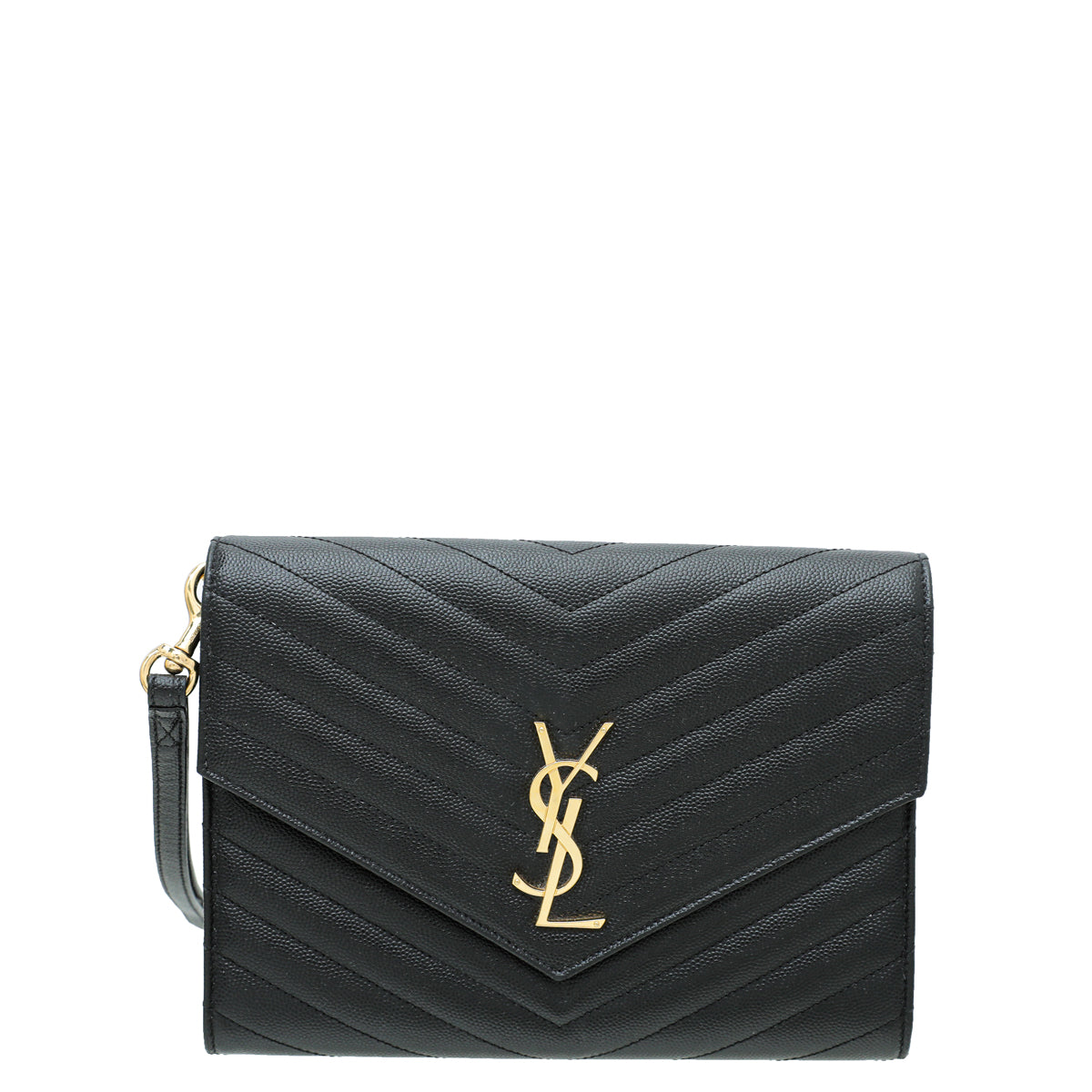 YSL Black Monogram Cassandre Flap Pouch-YSL-THE CLOSET