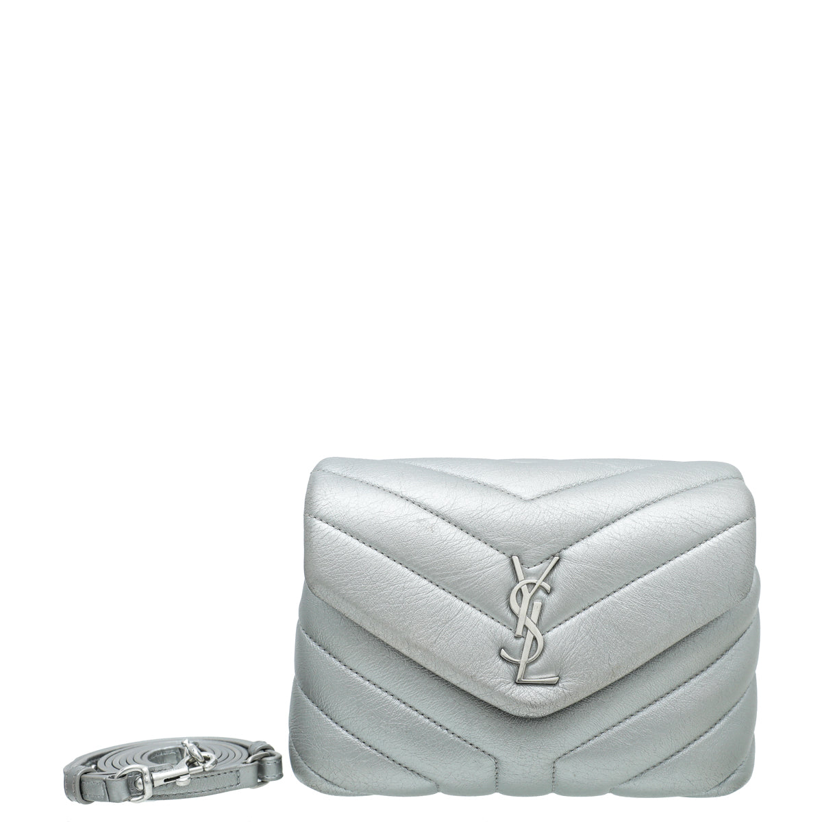 YSL Metallic Grey LouLou Toy Bag-YSL-THE CLOSET