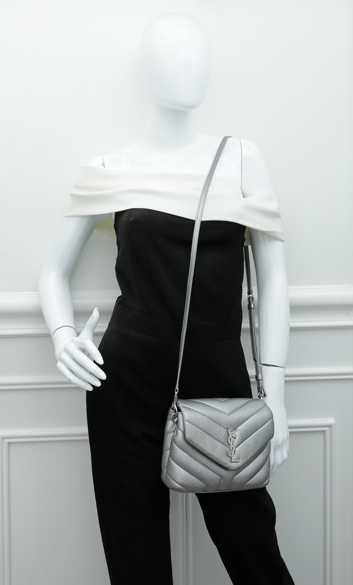 YSL Dark Grey Loulou Medium Flap Bag – The Closet