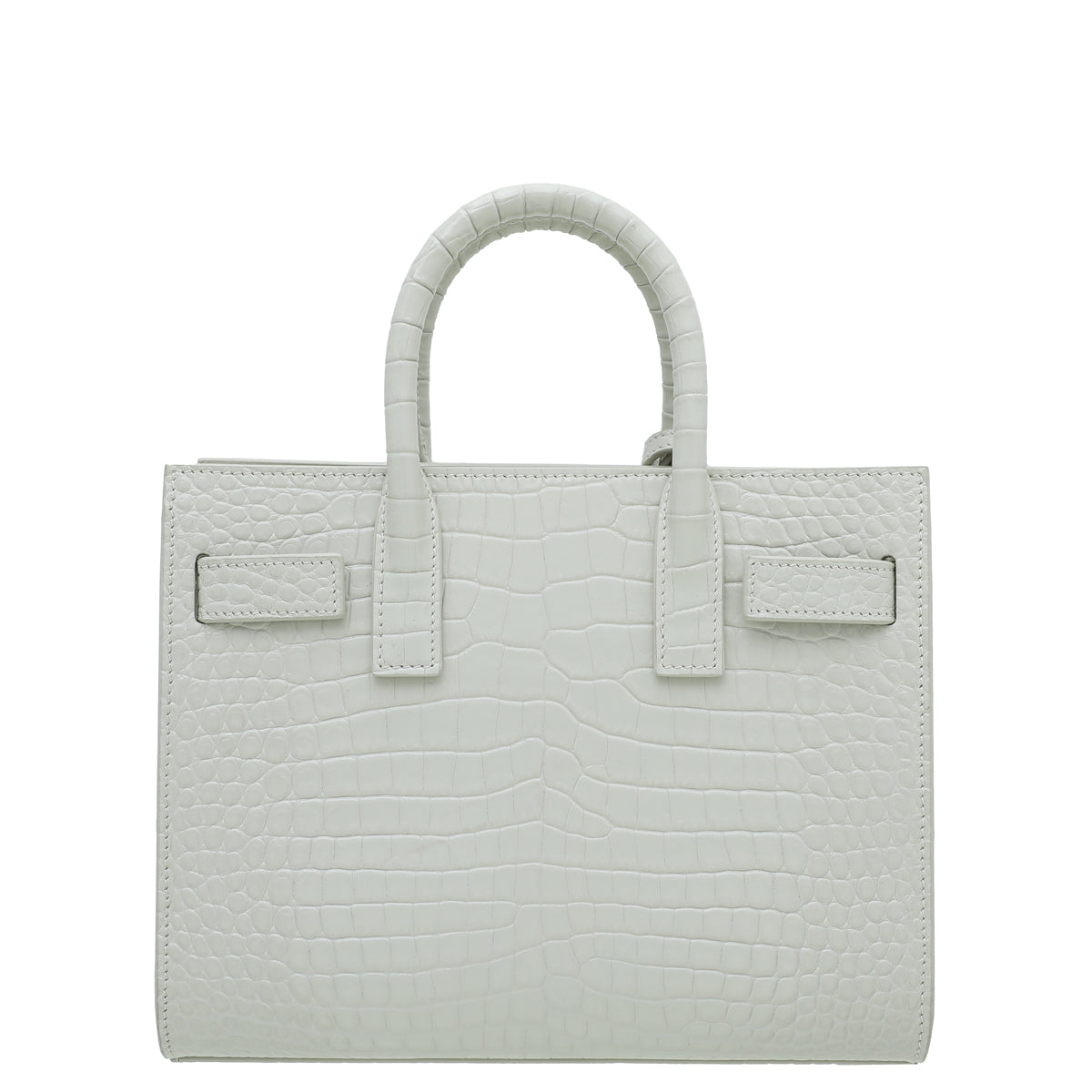 YSL Vintage Blanc Croco Embossed Sac De Jour Nano Bag-YSL-THE CLOSET