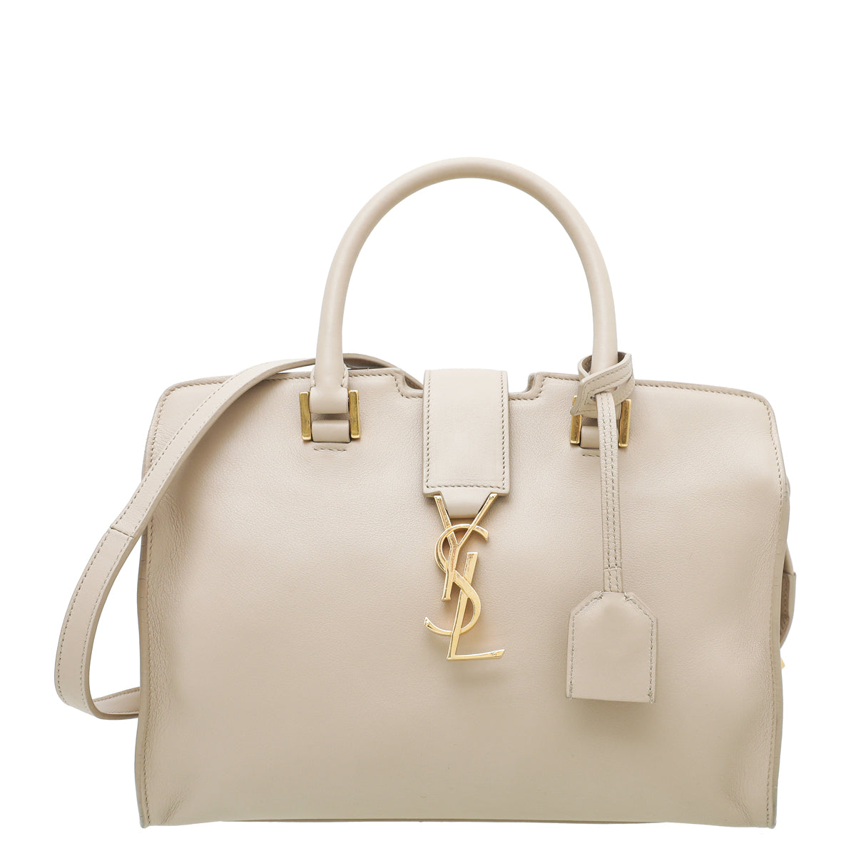YSL Beige Monogram Cabas Baby Tote Bag-YSL-THE CLOSET