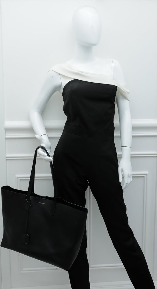 YSL Black E/W Supple Shopping Bag