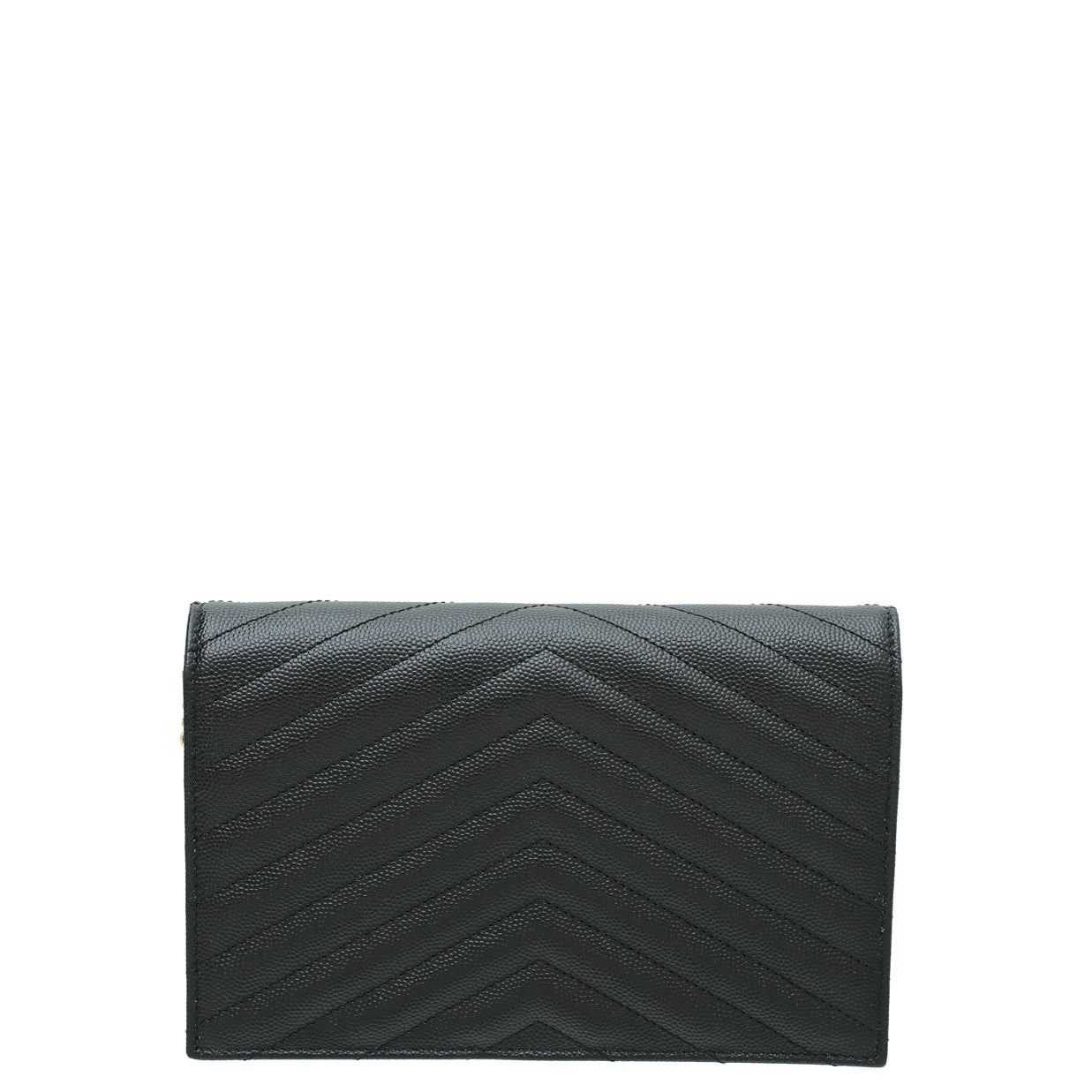 YSL Black Cassandre Envelope Chain Wallet