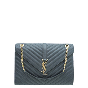 ysl navy blue monogram satchel flap bage bage bage