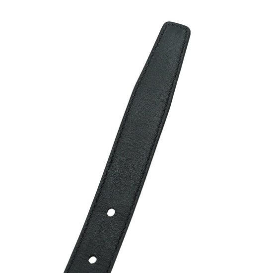 YSL Black Croco Embossed Cassandre 20mm Belt