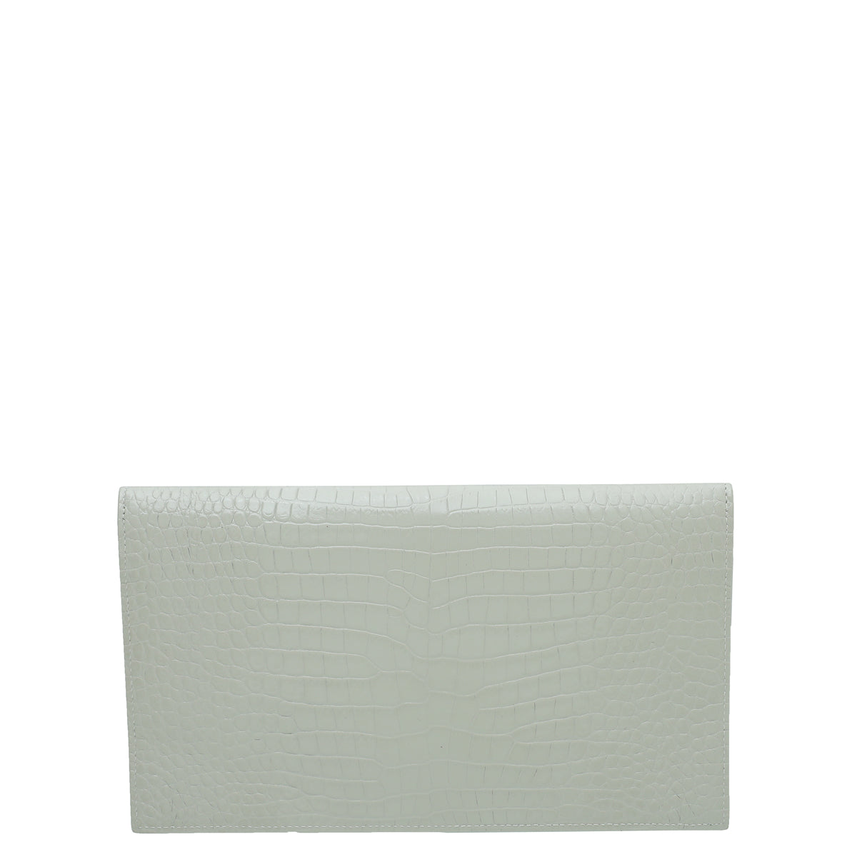 YSL Blanc Vintage Croco Embossed Uptown Pouch-YSL-THE CLOSET