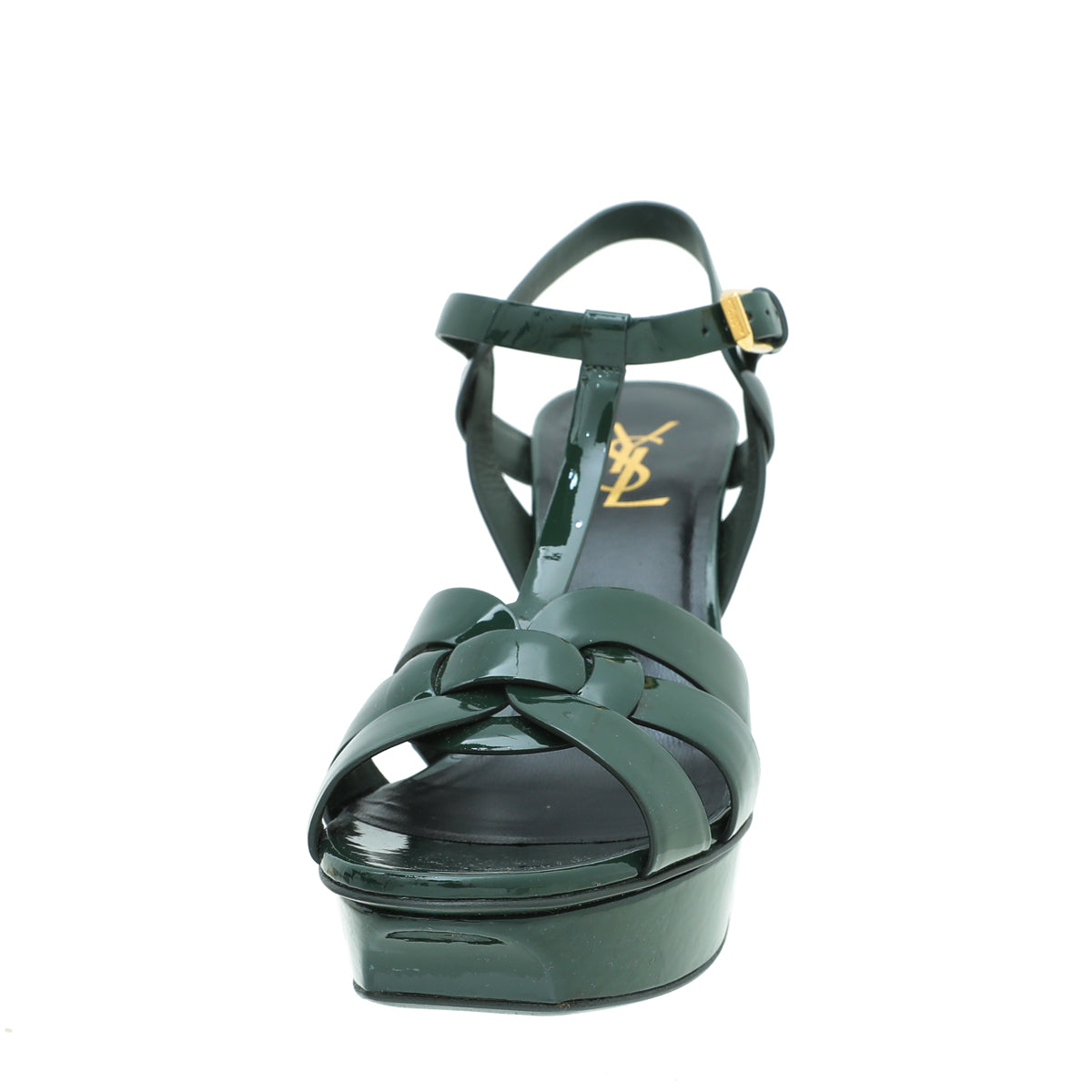YSL Forest Green Tribute Sandal 40-YSL-THE CLOSET