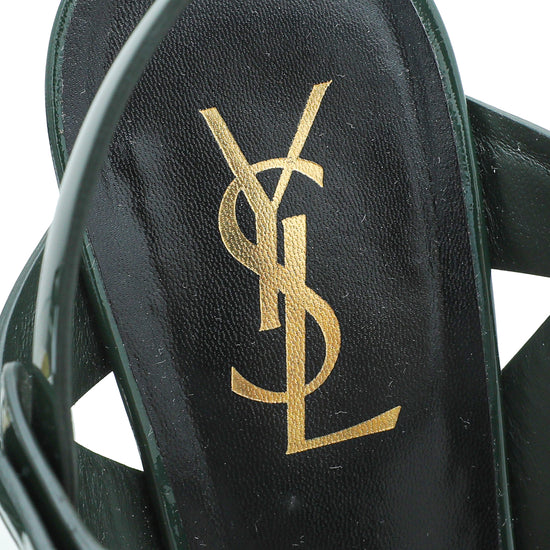 YSL Forest Green Tribute Sandal 40