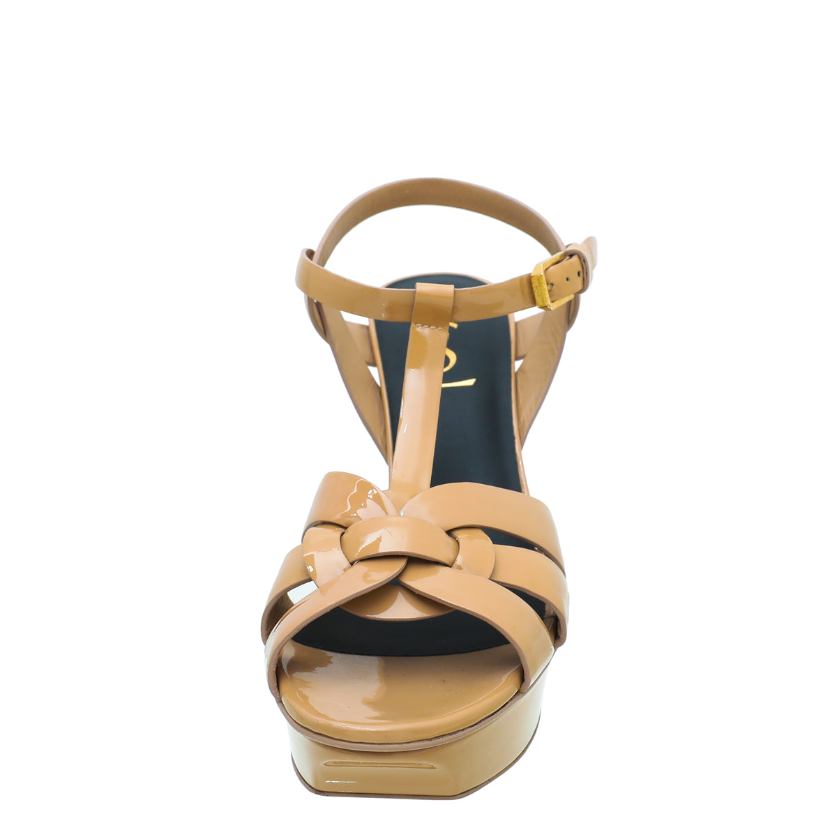 YSL Beige Tribute Mid Heel Sandals 38-YSL-THE CLOSET
