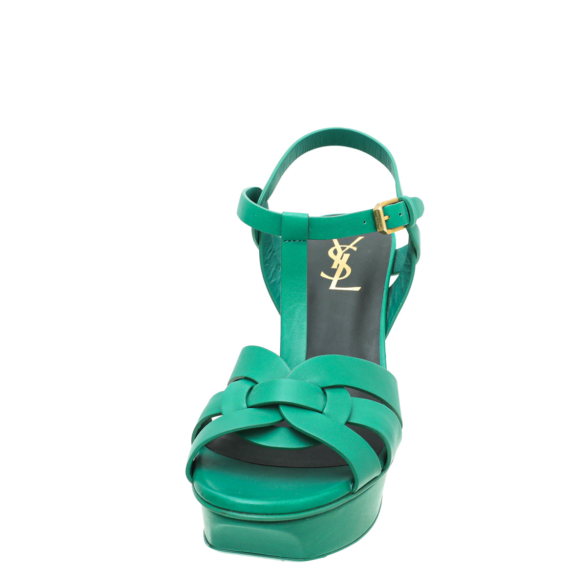 YSL Green Tribute Mid Heel Sandals 38-YSL-THE CLOSET