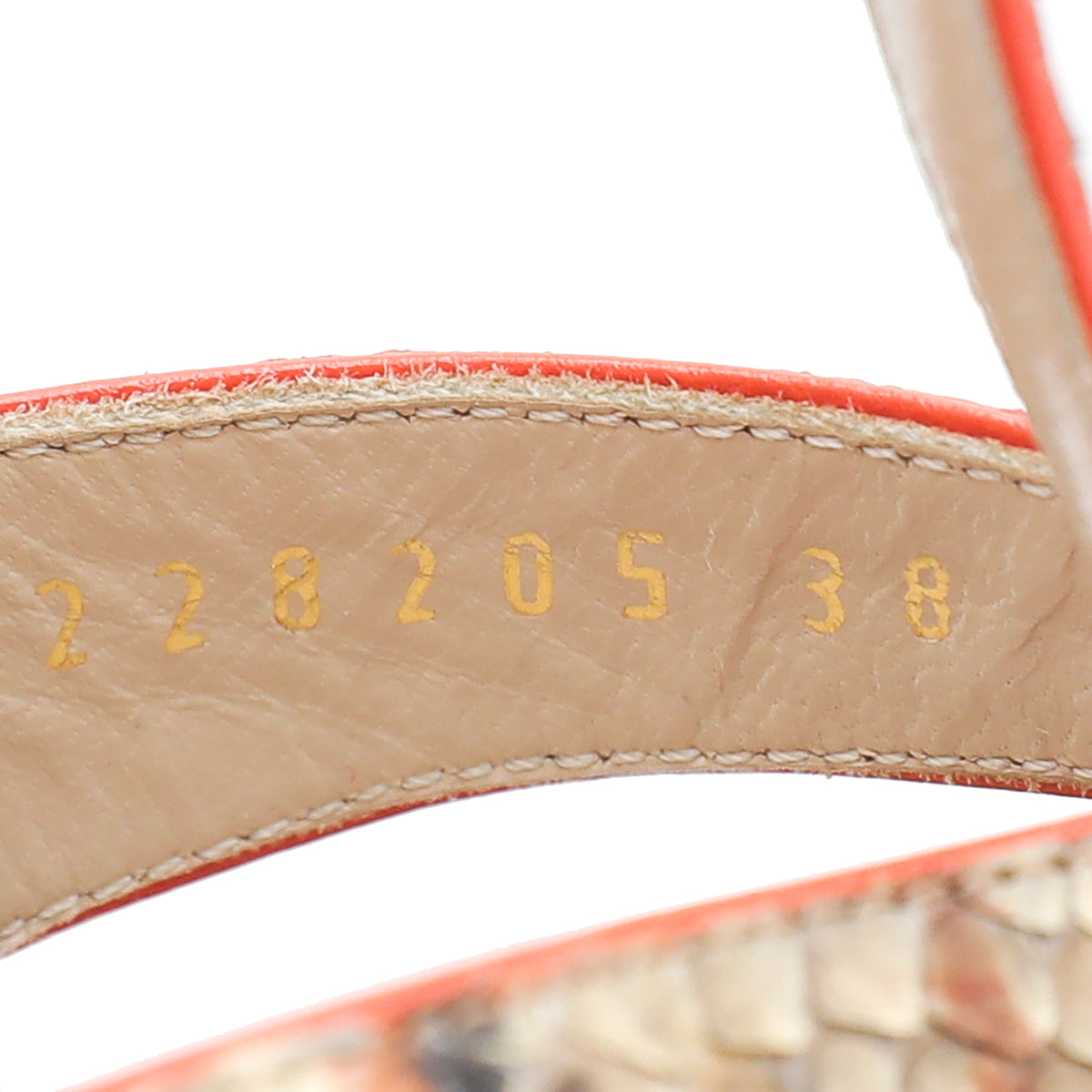 YSL Orange Multicolor Python Print High Heel Tribute Sandals 38-YSL-THE CLOSET