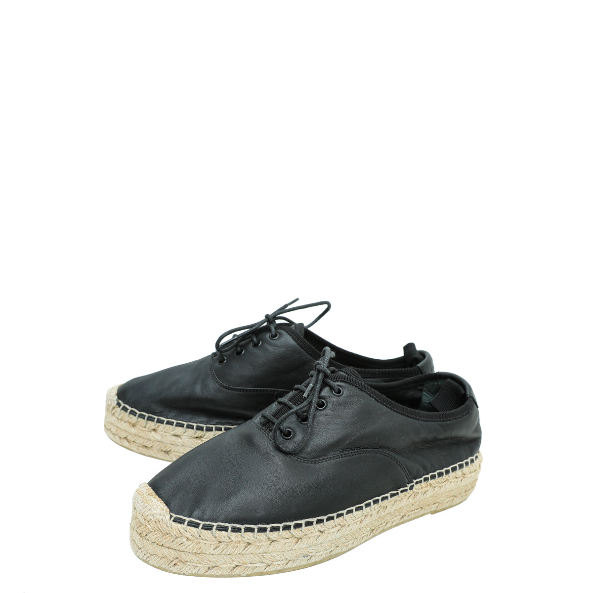 YSL Black Lace Up Espadrille 38-YSL-THE CLOSET