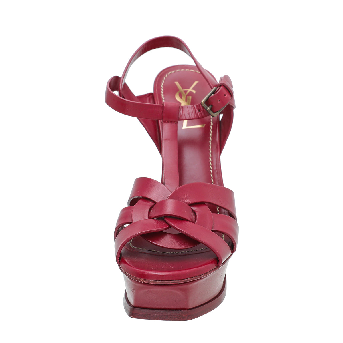 YSL Dark Red Tribute High Heel Sandals 37.5-YSL-THE CLOSET