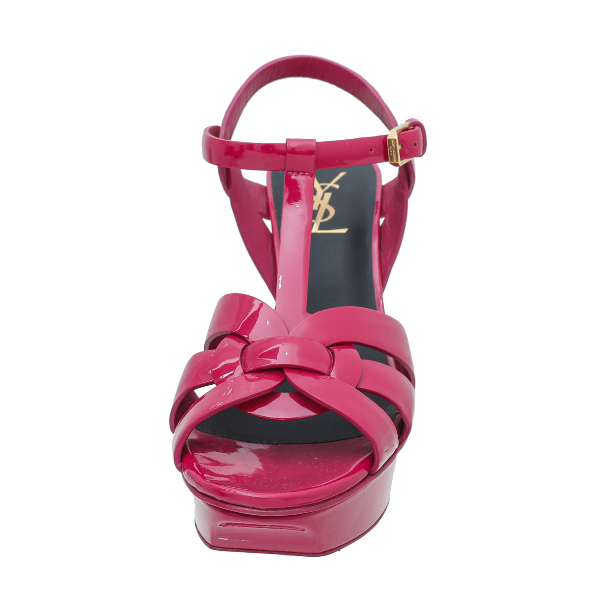 YSL Fuchsia Tribute Mid Heel Sandals 38-YSL-THE CLOSET