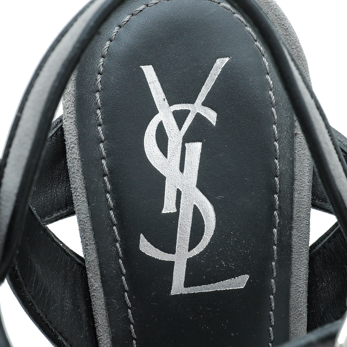 YSL Bicolor Suede Tribute High Heel Sandals 38