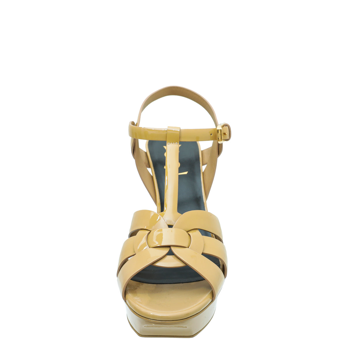 YSL Beige Mid Heel Tribute Sandals 39-YSL-THE CLOSET