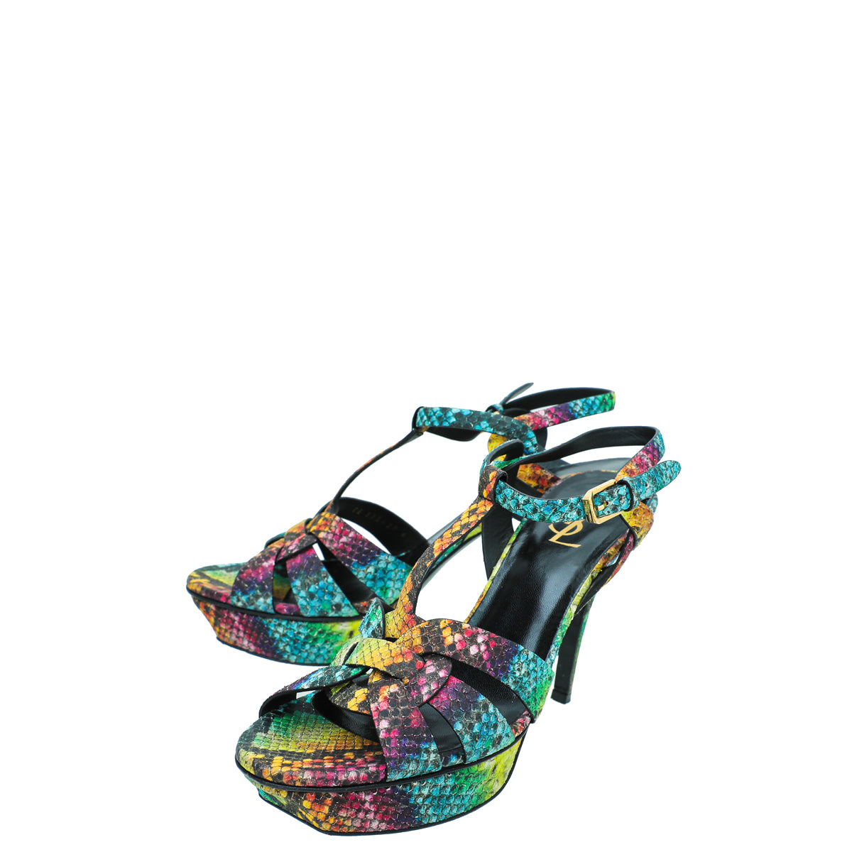 YSL Multicolor Python Print Tribute Sandal 41-YSL-THE CLOSET