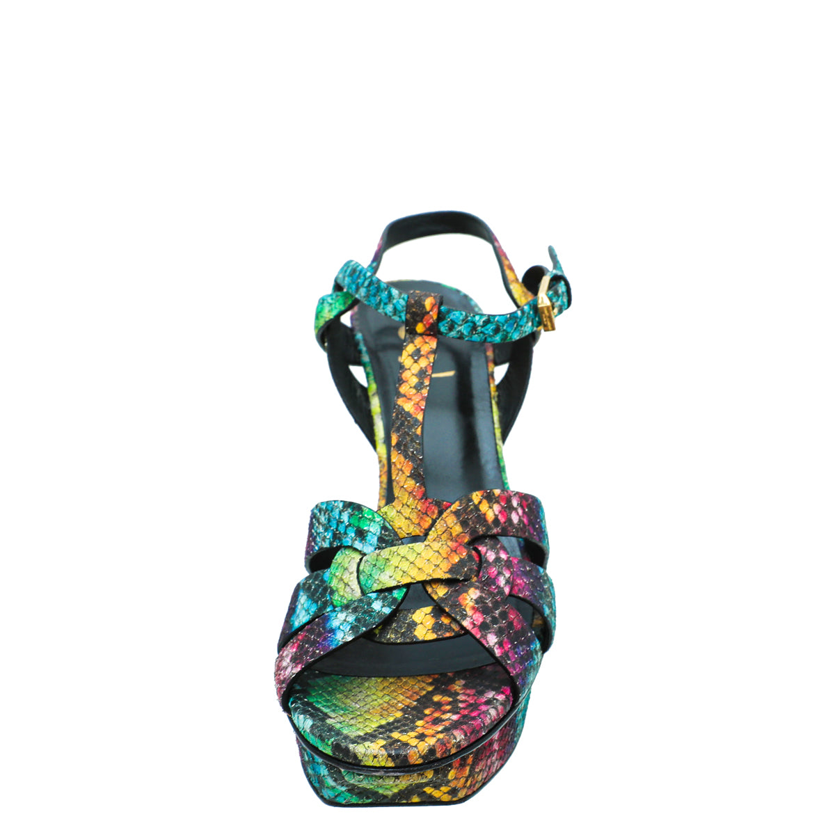 YSL Multicolor Python Print Tribute Sandal 41-YSL-THE CLOSET