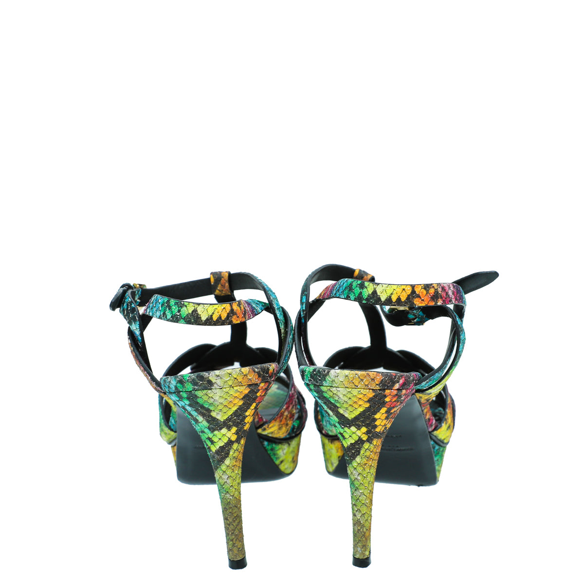 YSL Multicolor Python Print Tribute Sandal 41