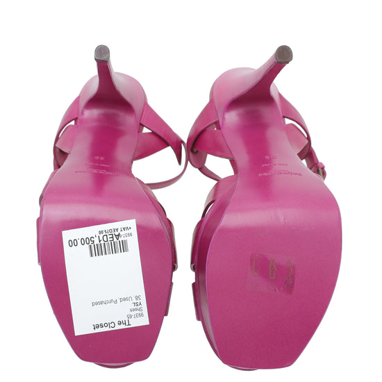 YSL Pink Tribute High Heel Sandals 38
