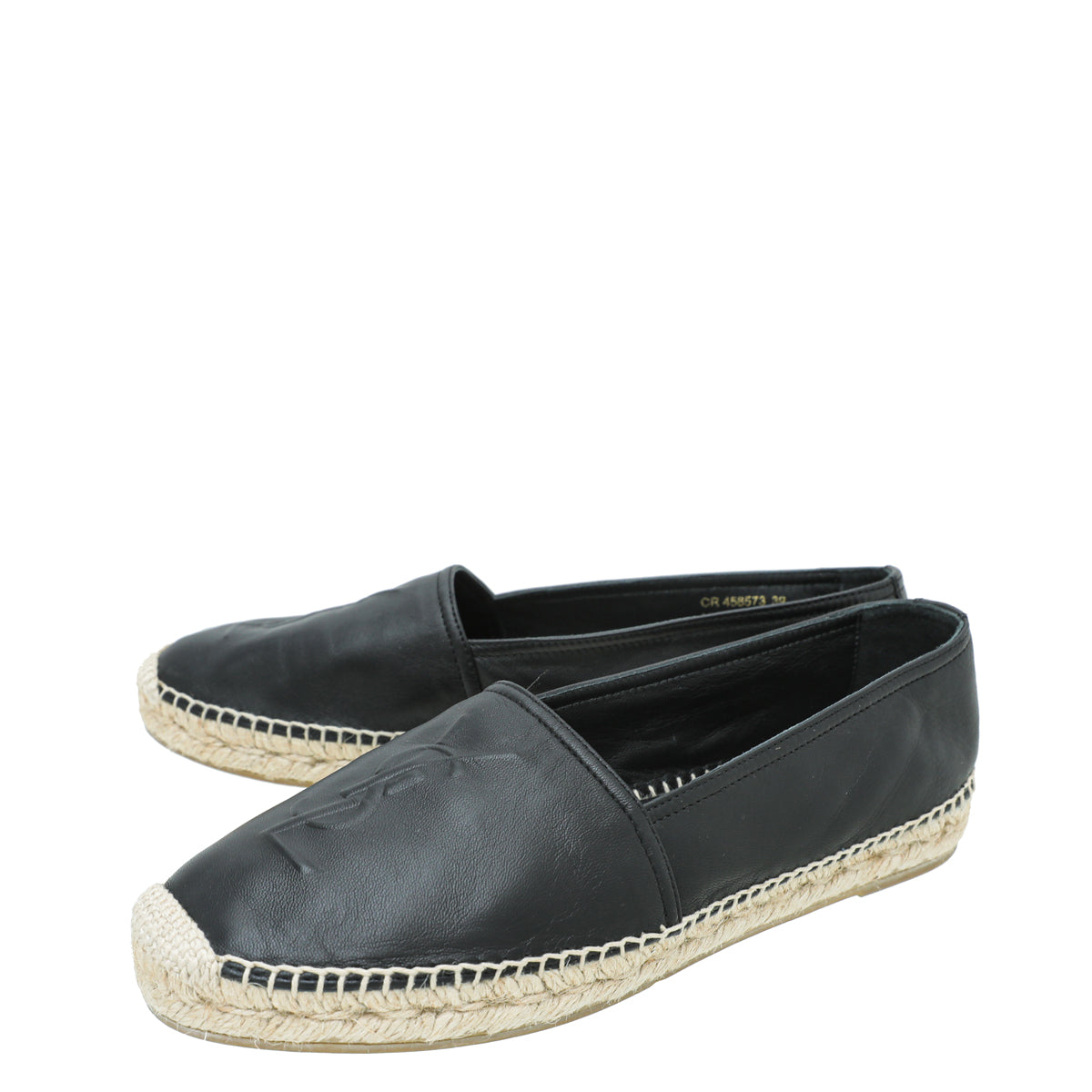 YSL Black Monogram Espadrille 39-YSL-THE CLOSET