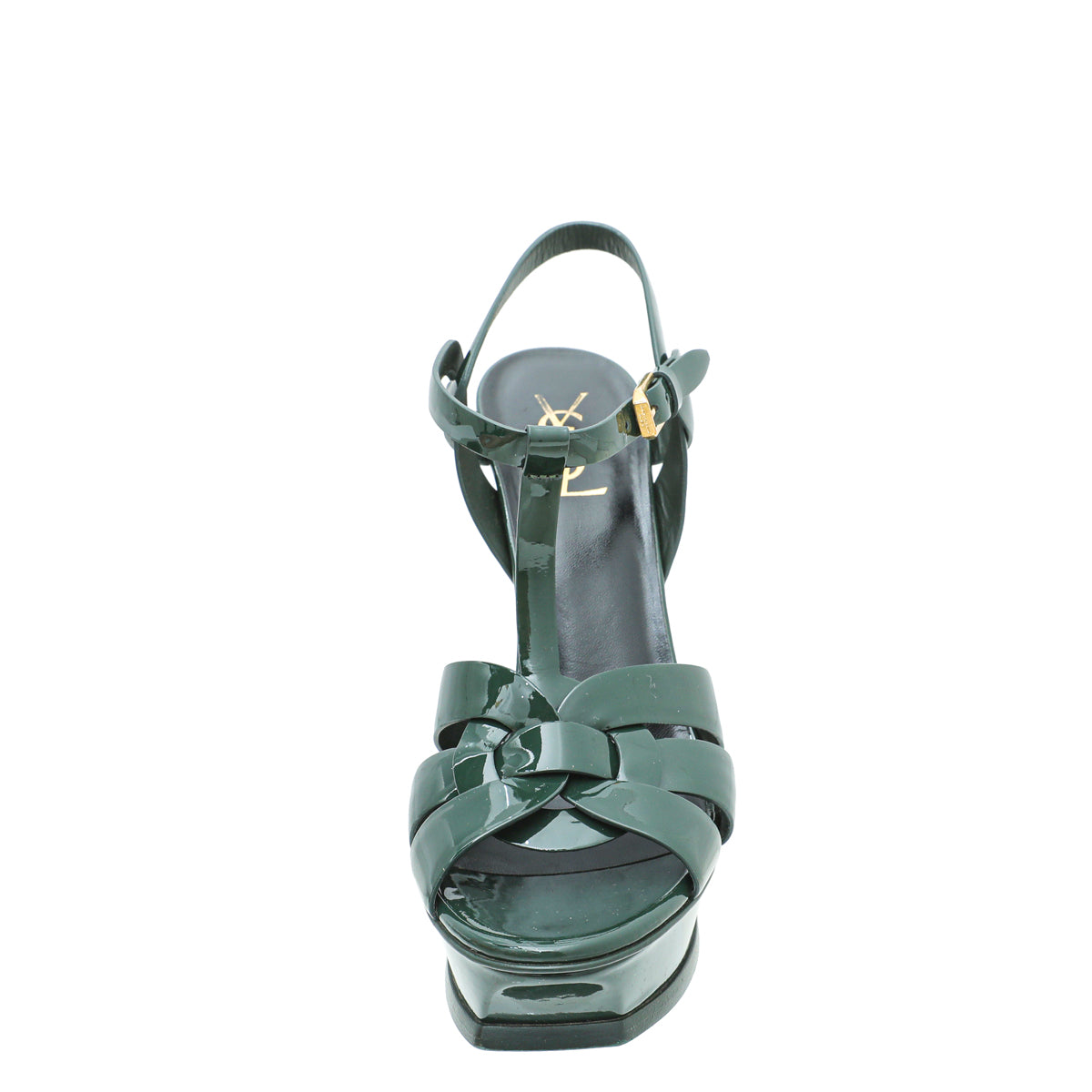 YSL Dark Green Tribute High Heel Sandals 39.5-YSL-THE CLOSET