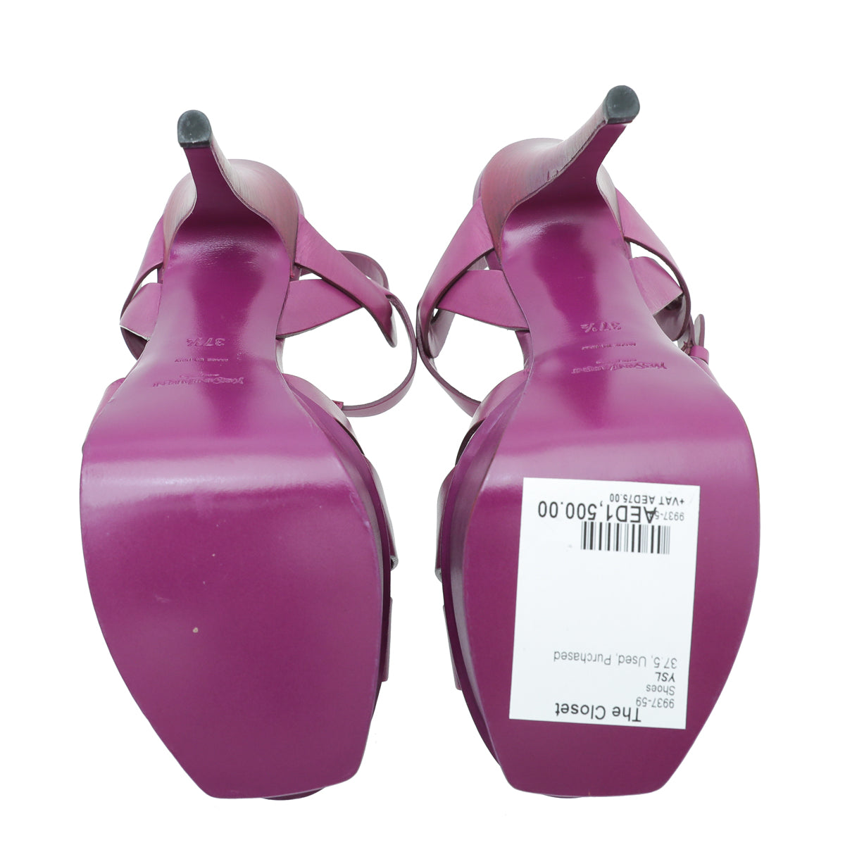 YSL Violet Tribute Sandal 37.5-YSL-THE CLOSET