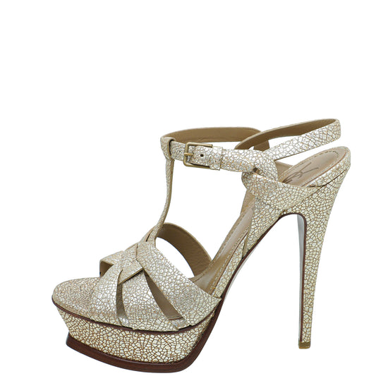 Ysl tribute hot sale metallic sandal