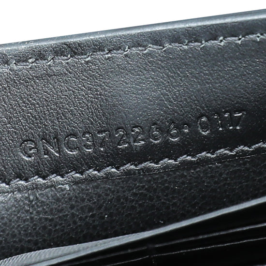 YSL Black Croc Embossed Continental Wallet