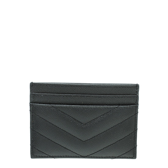 YSL Black Monogram Chevron Card Holder