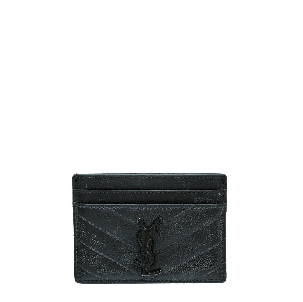 YSL So Black Monogram Card Holder-YSL-THE CLOSET