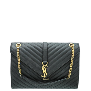 ysl أسود أحادي الفئة حقيبة كبيرة