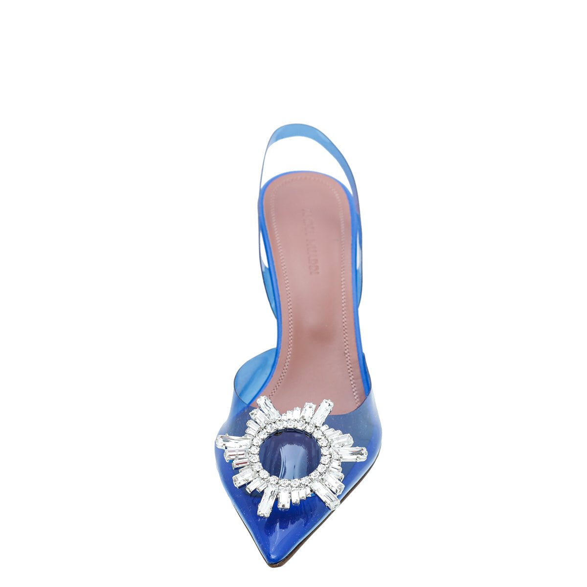 Amina Muaddi Blue PVC Begum Slingback 38-Amina Muaddi-THE CLOSET