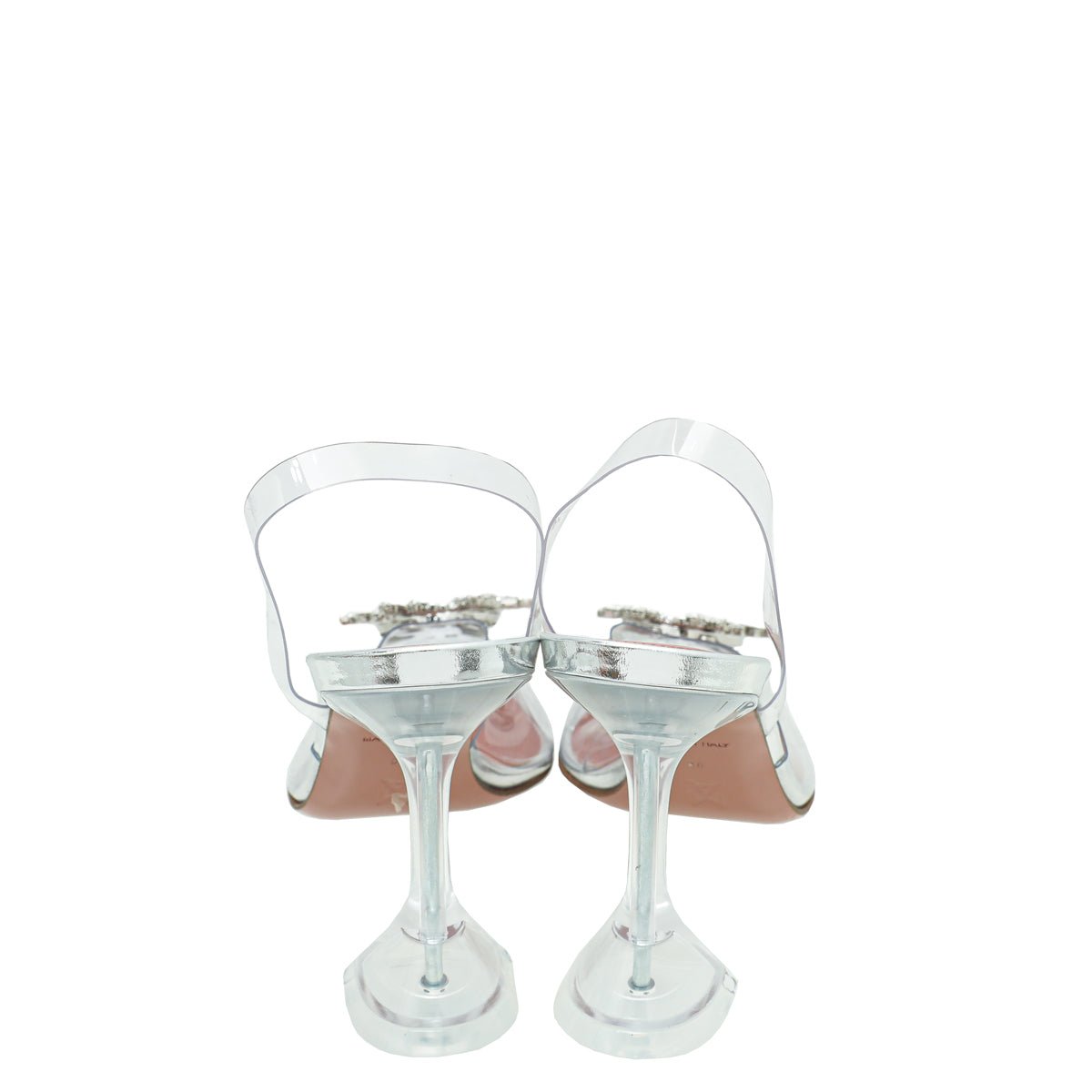 Amina Muaddi Clear Begum PVC Slingback 38 â THE CLOSET
