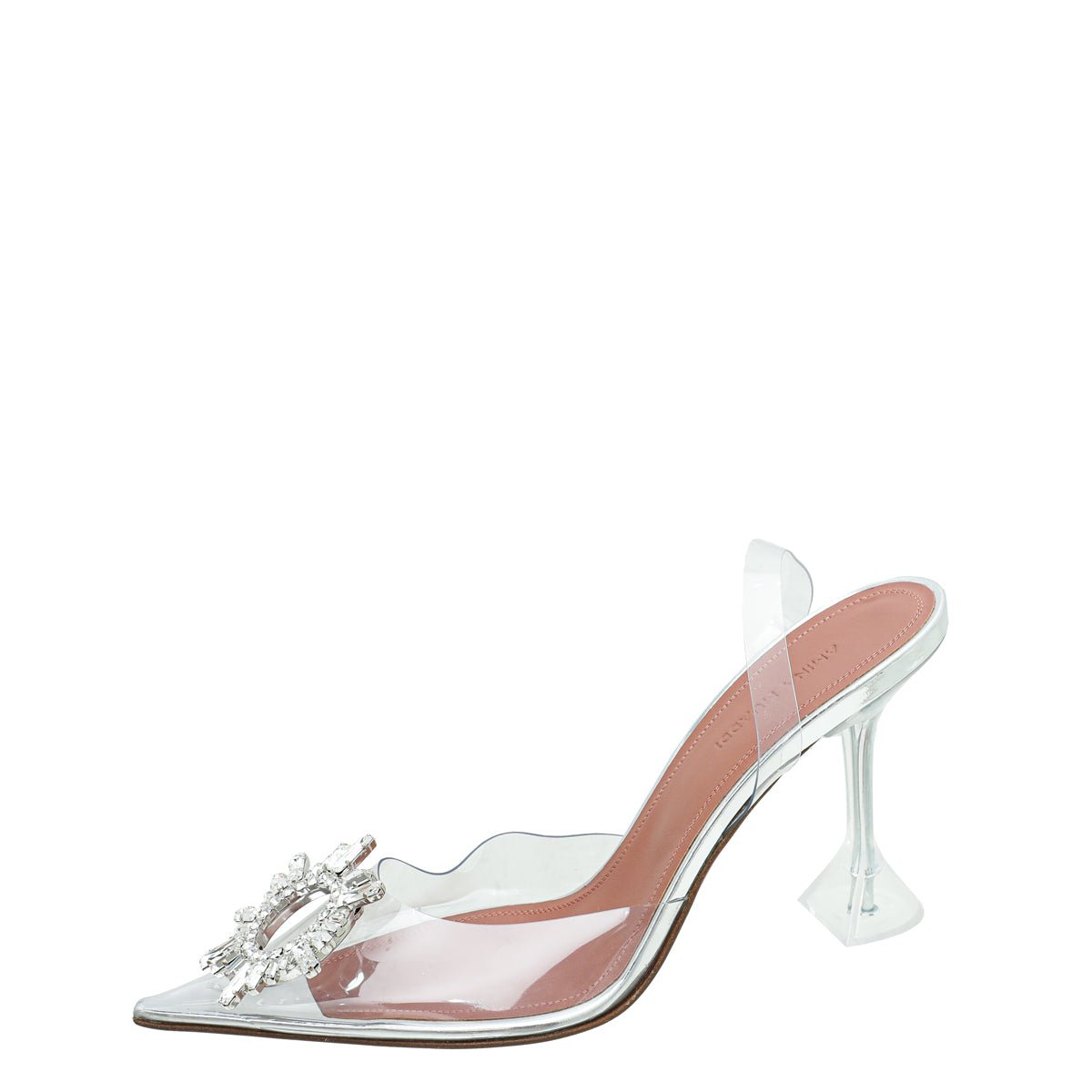 amina muaddi clear slingback