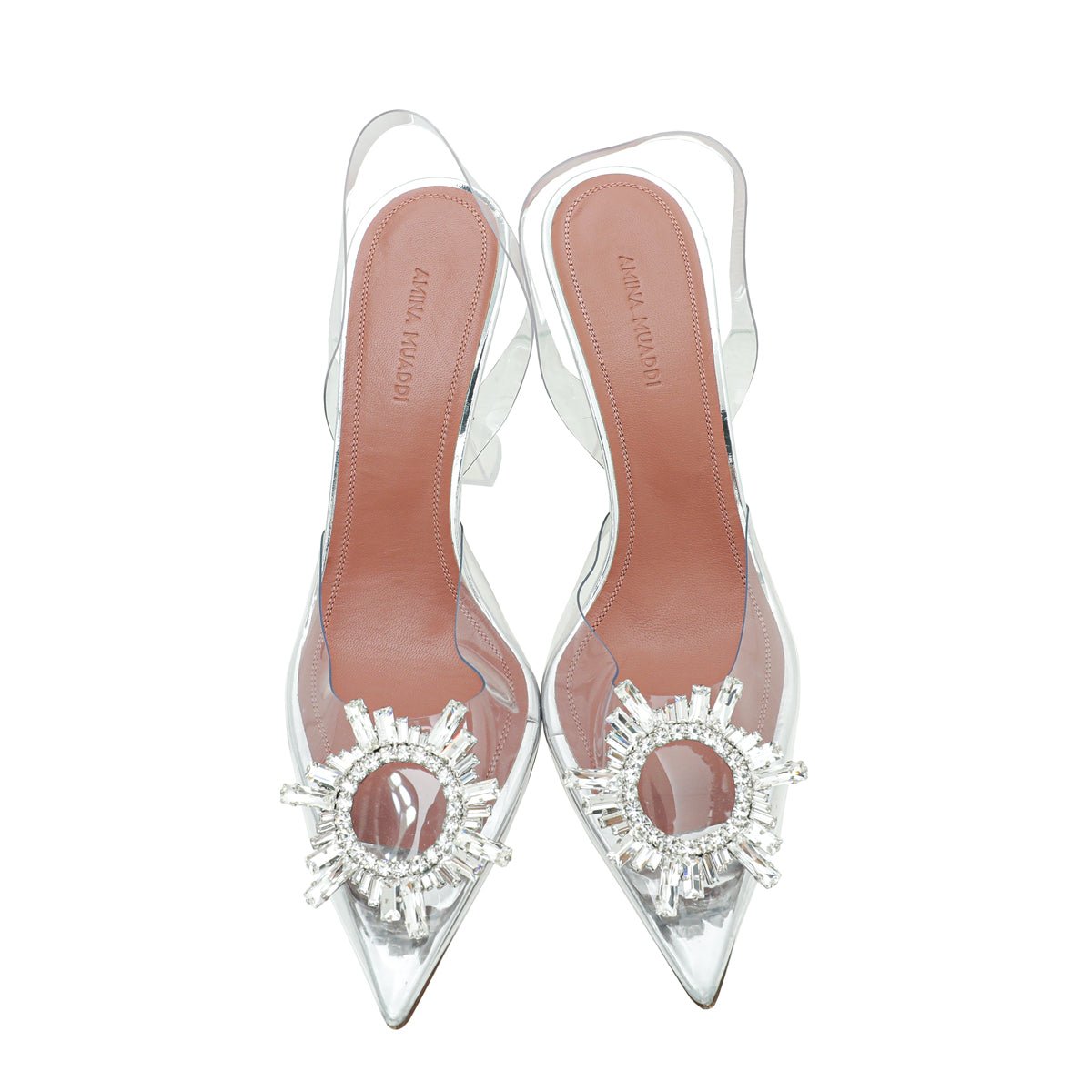 amina muaddi clear slingback