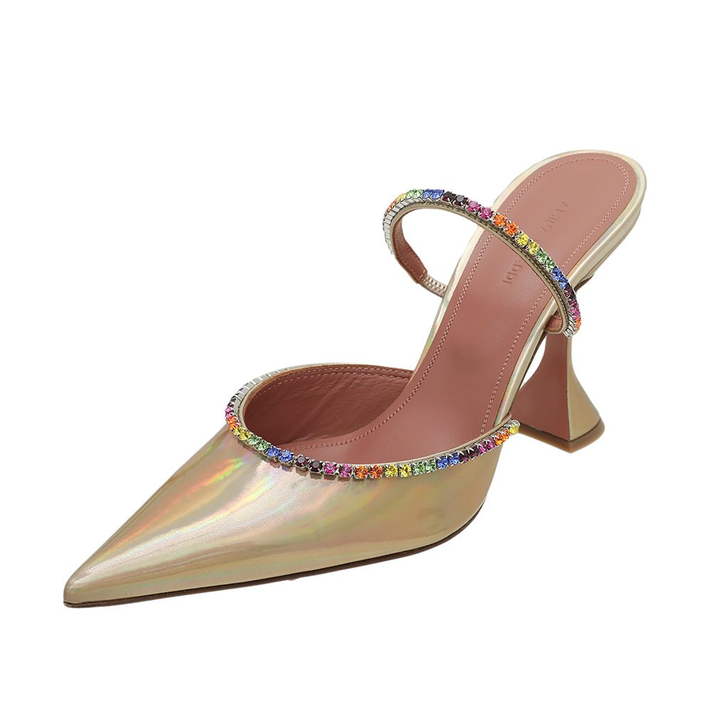 Amina Muaddi Laser Champagne Gilda Mules Hologram 40-Amina Muaddi-THE CLOSET