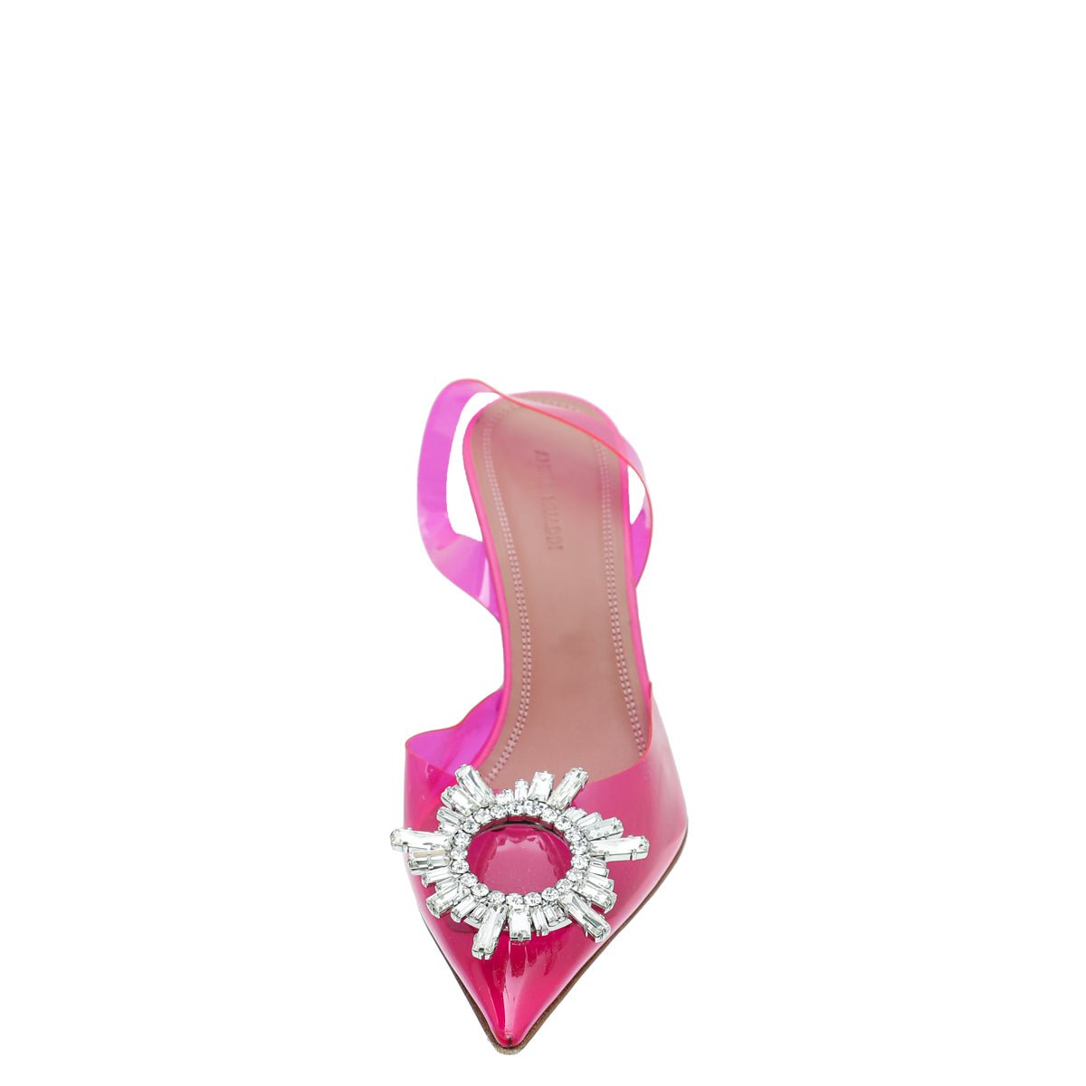 Amina Muaddi Pink Begum PVC Slingback 39-Amina Muaddi-THE CLOSET