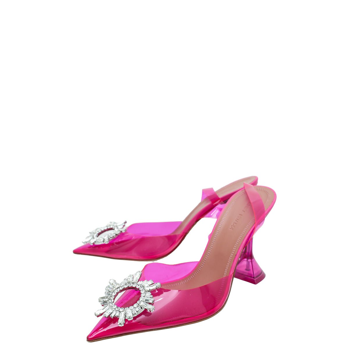 Amina Muaddi Pink Begum PVC Slingback 39-Amina Muaddi-THE CLOSET