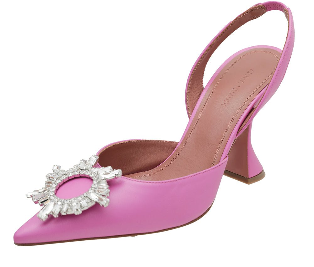 Amina Muaddi Pink Begum Slingback 38.5-Amina Muaddi-THE CLOSET