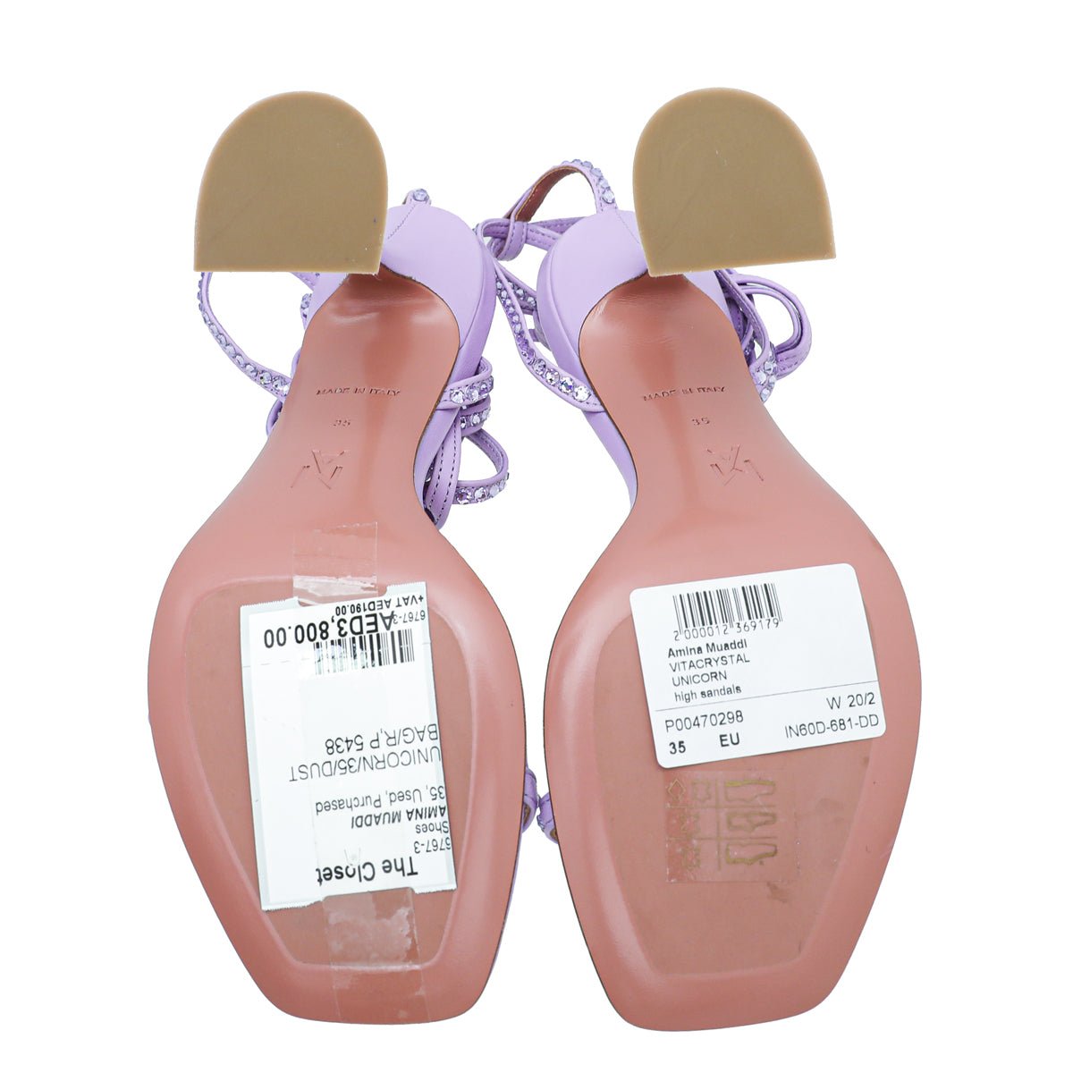 Amina Muaddi Unicorn Crystal Sandals 35-Amina Muaddi-THE CLOSET