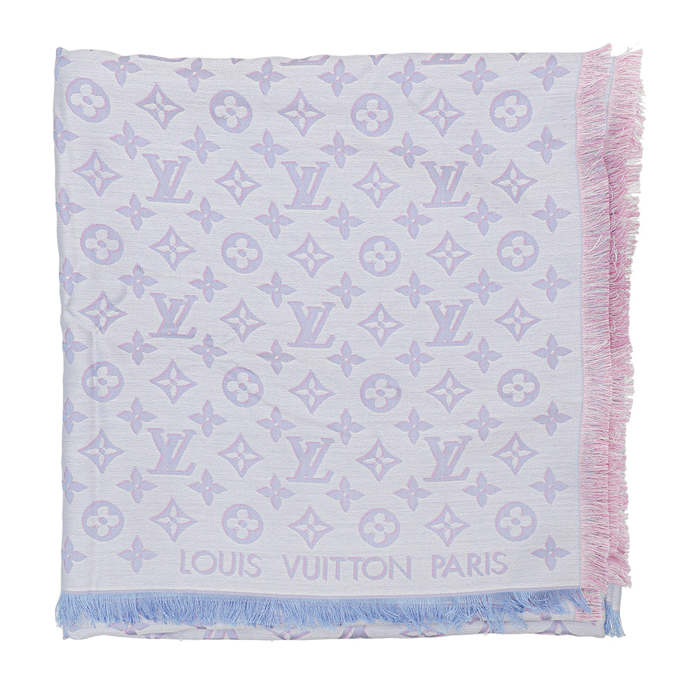 Louis Vuitton Glacier Blue 3D Monogram Shawl-Louis Vuitton-THE CLOSET