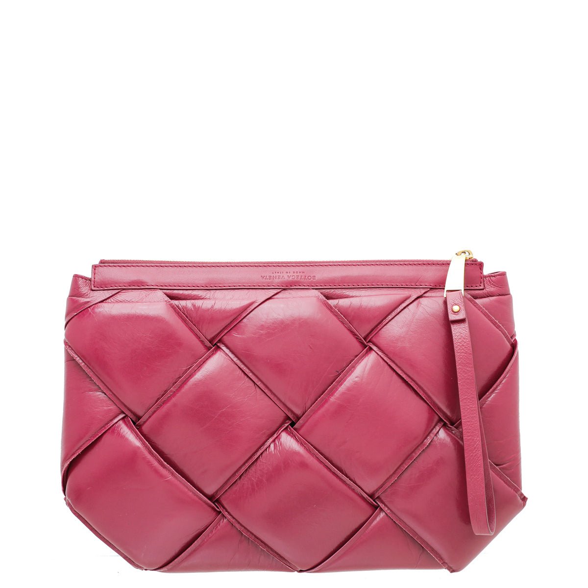 Bottega Veneta Amaranto Maxi Intrecciato Padded Pouch Clutch-Bottega Veneta-THE CLOSET