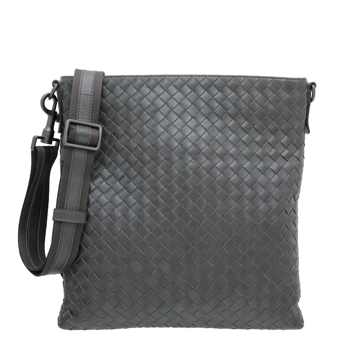 Bottega Veneta Asphalt Intrecciato Nappa Messenger Crossbody Bag-Bottega Veneta-THE CLOSET