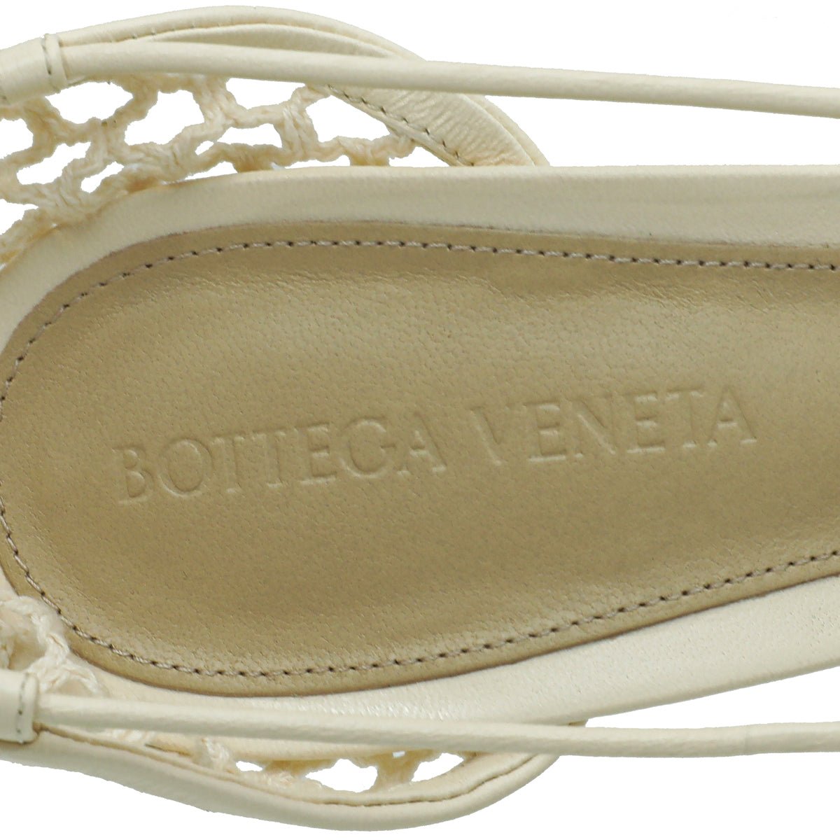 Bottega Veneta - Bottega Veneta Beige Stretch Sandals 37 | The Closet