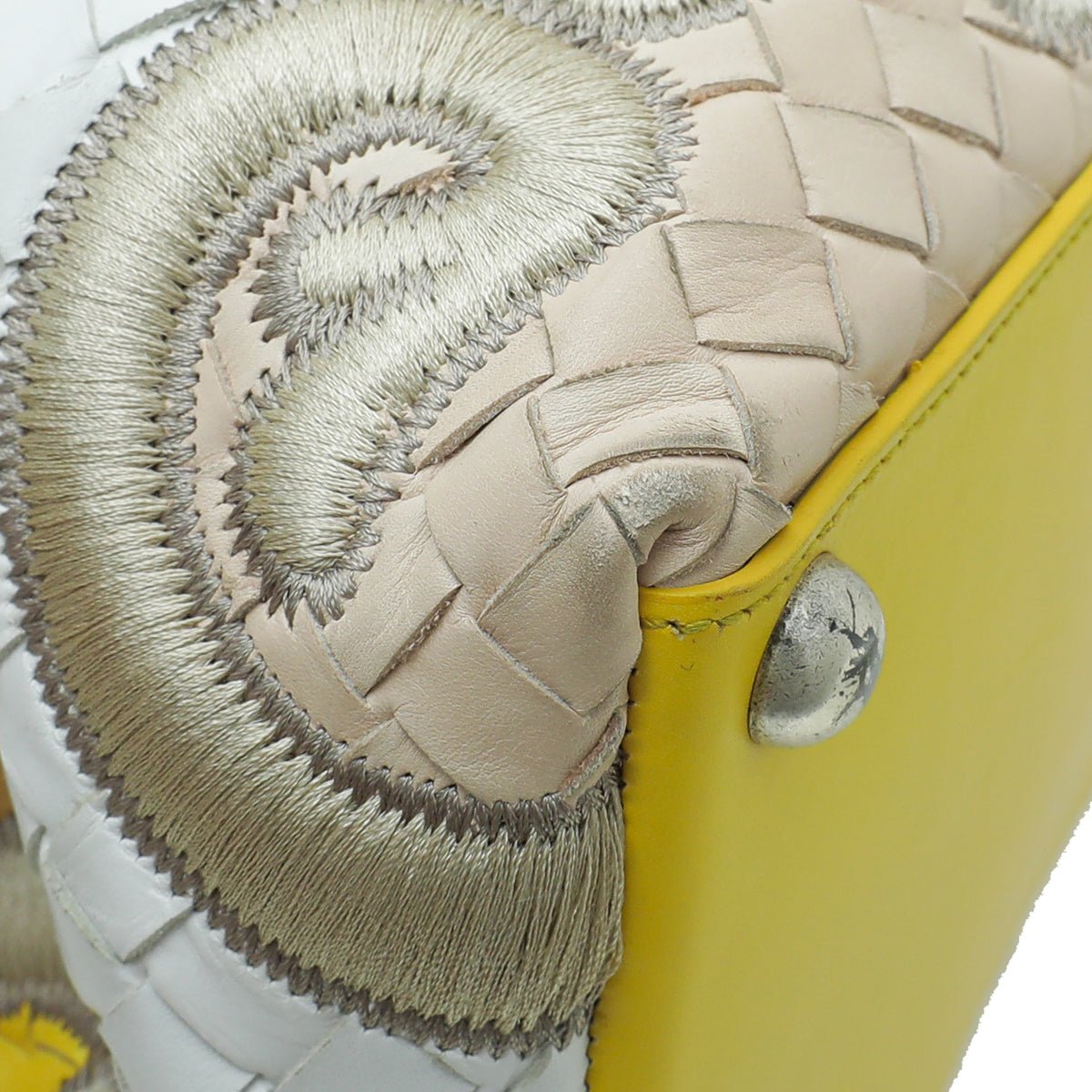 Bottega Veneta Bicolor Embroidered Intrecciato Tote Bag-Bottega Veneta-THE CLOSET