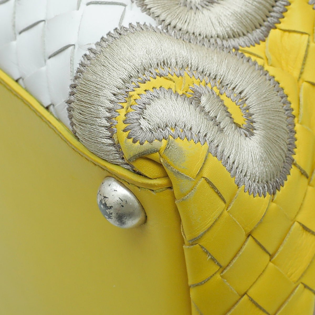 Bottega Veneta Bicolor Embroidered Intrecciato Tote Bag-Bottega Veneta-THE CLOSET