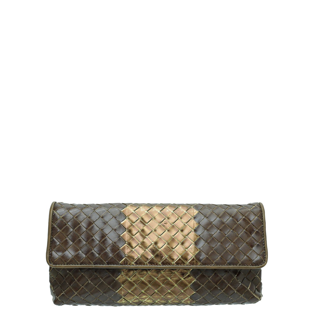 Bottega Veneta Bicolor Flap Clutch-Bottega Veneta-THE CLOSET