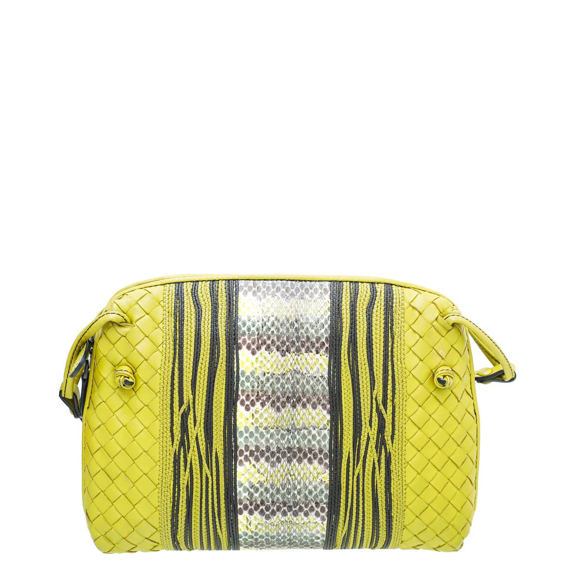 Bottega Veneta Bicolor Intrecciato Nappa Snakeskin Nodini Crossbody Bag-Celine-THE CLOSET