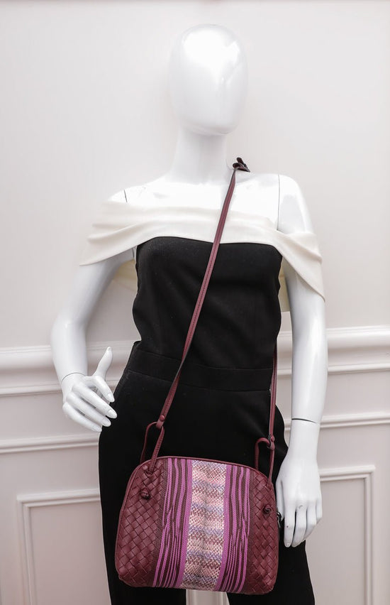 thecloset.uae - Bottega Veneta Bicolor Intrecciato Nodini Crossbody Bag | The Closet